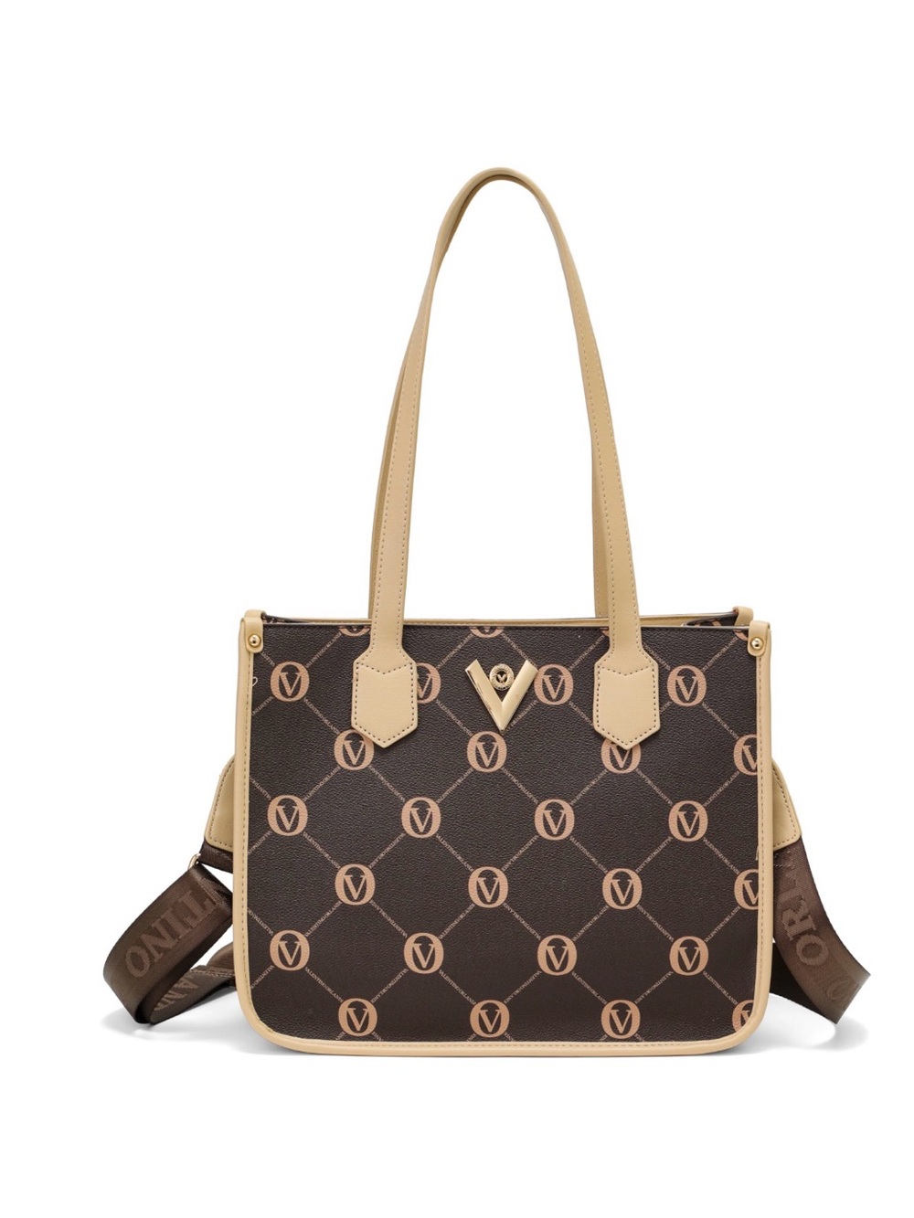 Valentino Orlandi Celine Tote. Brown & Beige Monogram Shoulder Tote